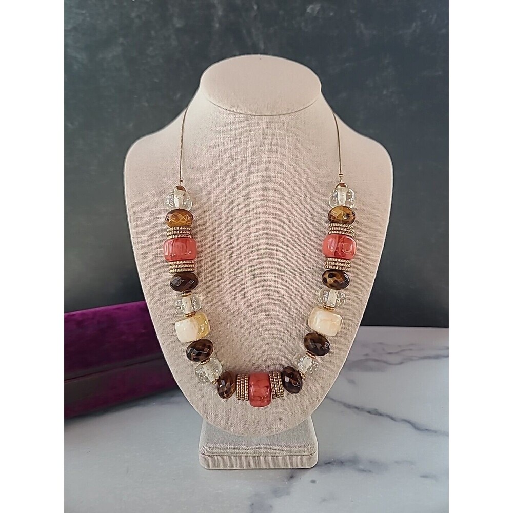 Vintage Colorful Beaded Necklace, READ